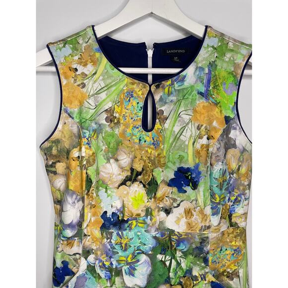 Lands End Vibrant Floral Sleeveless Dress SZ 4P - Picture 3 of 8